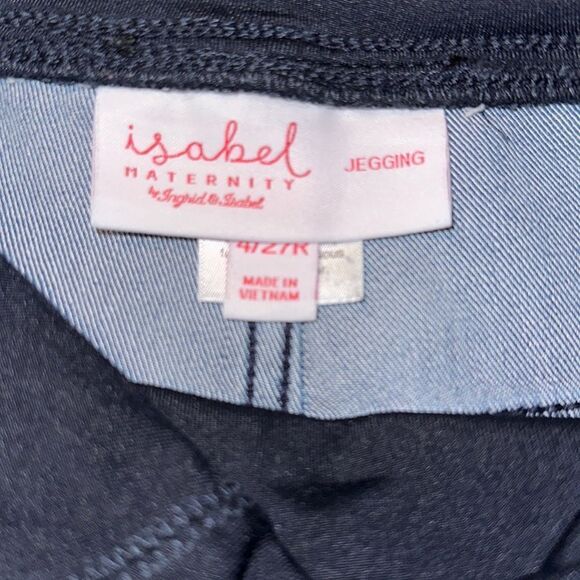 isabel 4/27 Medium Wash Blue Maternity Denim Jegging Criss Cross Back - Picture 11 of 14